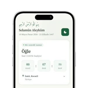 İslam Rehberi uygulaması ana ekranı - namaz vakitleri ve öğle namazı sayacı
